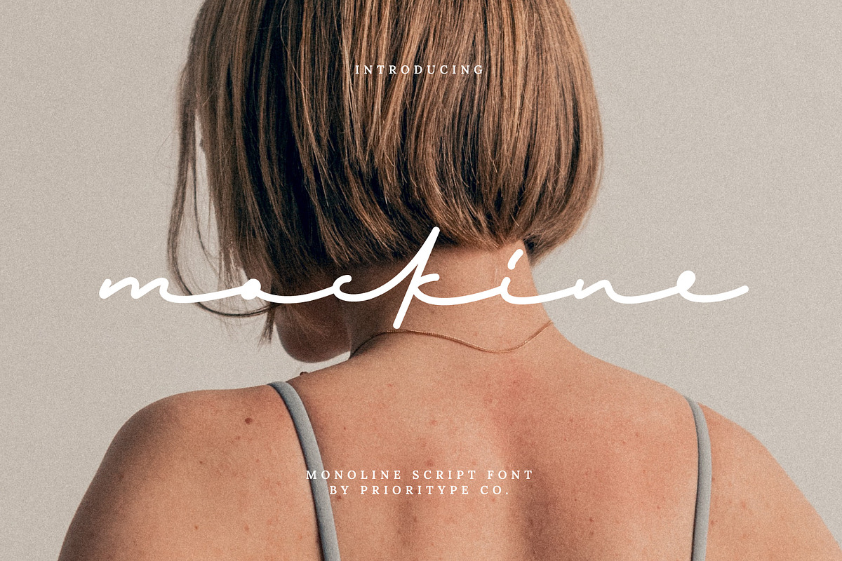 Mockine – Monoline Script Font, a Script Font by Prioritype Co (Photo 1 of 10)