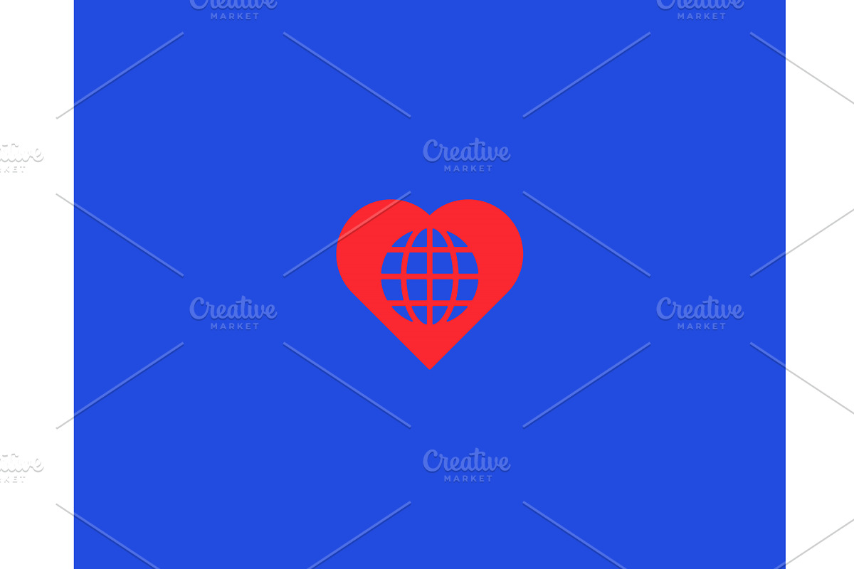 Heart and globe in negative space, an Object Illustration by Bureau