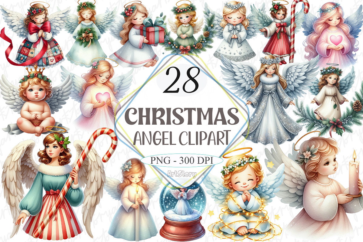 Christmas Angel Clipart, a Graphic by designcity5 (Photo 1 of 5)