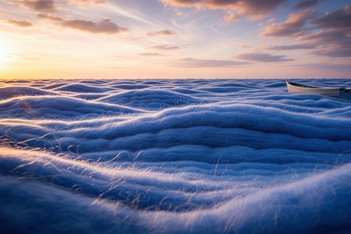 Surreal Blue Wool Ocean, an Object Illustration by StockVerse Creative (Photo 4 of 4)