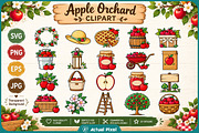 Apple Orchard Clipart Bundle, an Object Illustration by Actual Pixel (Thumbnail 1 of 22)