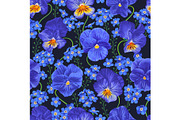 Pansies and Forget-Me-Not Pattern, a Pattern Graphic by MarynaPetrovska (Thumbnail 2 of 12)