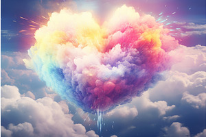 Colorful Rainbow Cloud Love