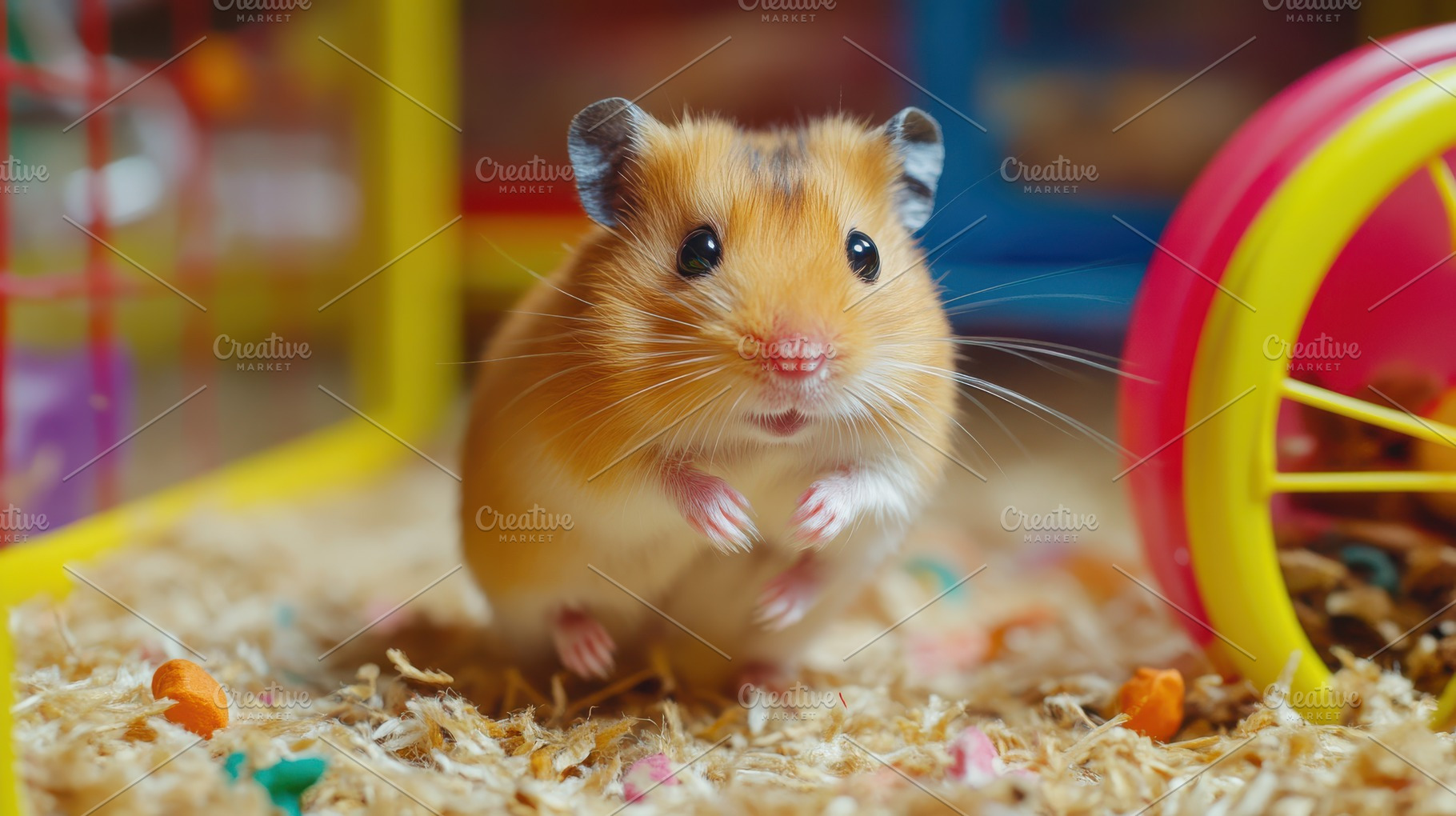 Charming hamster standing in cage, s, an Animal Photo by Pixeness Studio