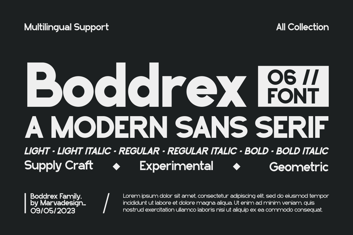Boddrex - A Modern Sans Serif Font, a Sans Serif Font by Marvadesign (Photo 1 of 6)