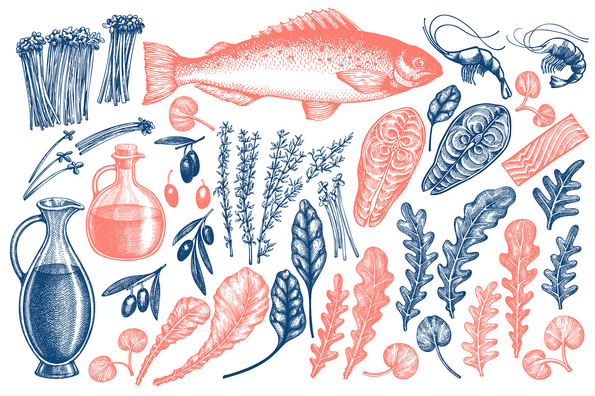 Keto Diet Vector Collection, a Food Illustration by Lubov Illustrations Shop (Photo 4 of 8)