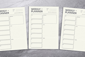 Minimalist Weekly Planner, a Stationery Template by Gumico Studio.