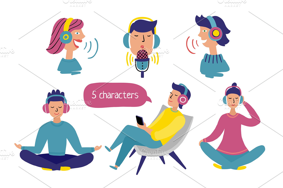 Podcast vector set, an Education Illustration by Kattarina Po (Photo 2 of 10)