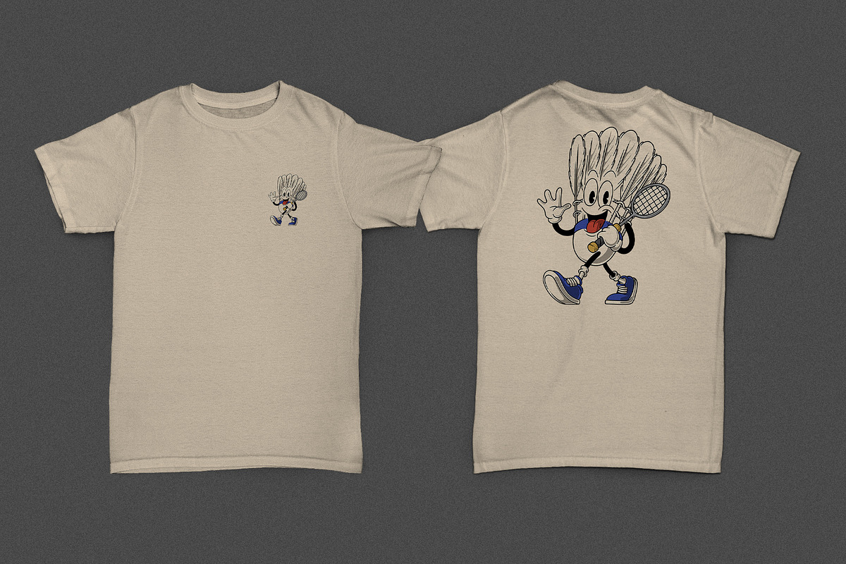 shuttlecock mascot with racket, an Object Graphic by Judsart (Photo 2 of 3)