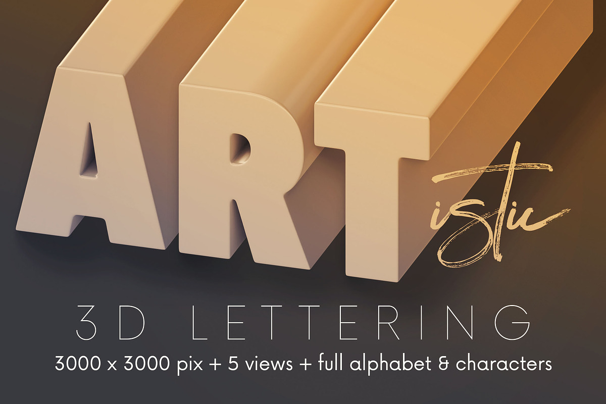 Long Letters - 3D Lettering, a Graphic by MIIM