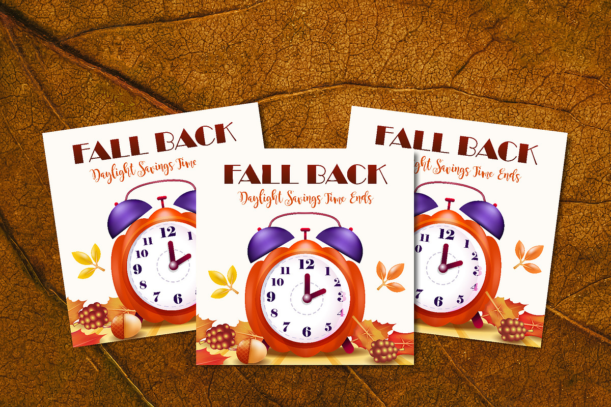 Daylight Savings Time Ends Flyer, a Seasonal Illustration by Kevyn Creative (Photo 2 of 4)