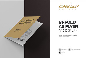 Bi-Fold A5 Flyer Mock-Up Template