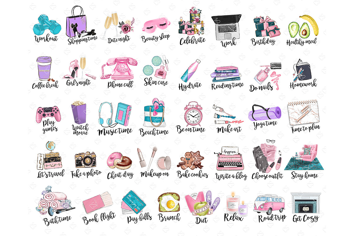 Planner Icons Clip Art, To Do List, an Illustration by Collart Studio (Photo 2 of 3)