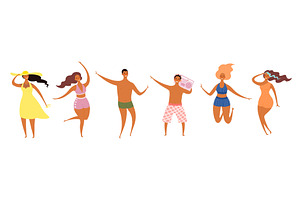 Women, men in swimsuit, having fun, a Person Illustration by sceptical cactus