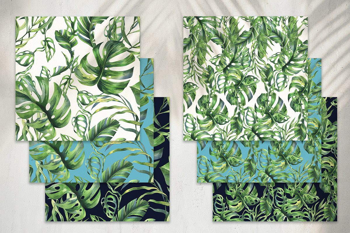 Tropical Leaves Watercolor Set, a Seasonal Illustration by NATASHA CHU (Photo 12 of 13)