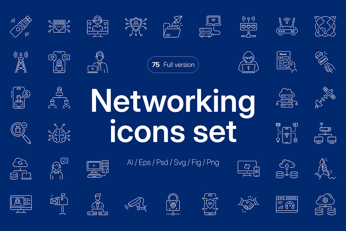 Networking Icon Collection, an Outline Icon by Prosymbols (Photo 1 of 7)
