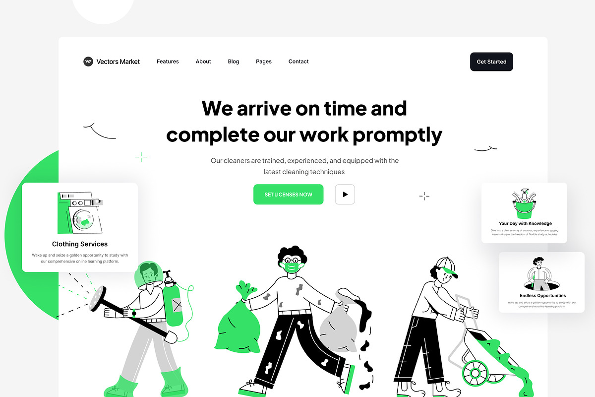 Cleaning Service Illustrations, a Person Illustration by Vectors Market (Photo 4 of 7)
