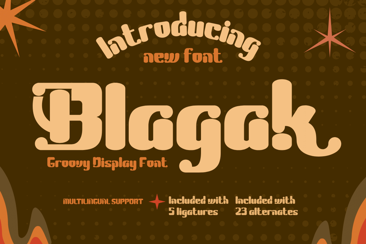 Blagak | Groovy Retro Font, a Font by twinstd (Photo 1 of 12)