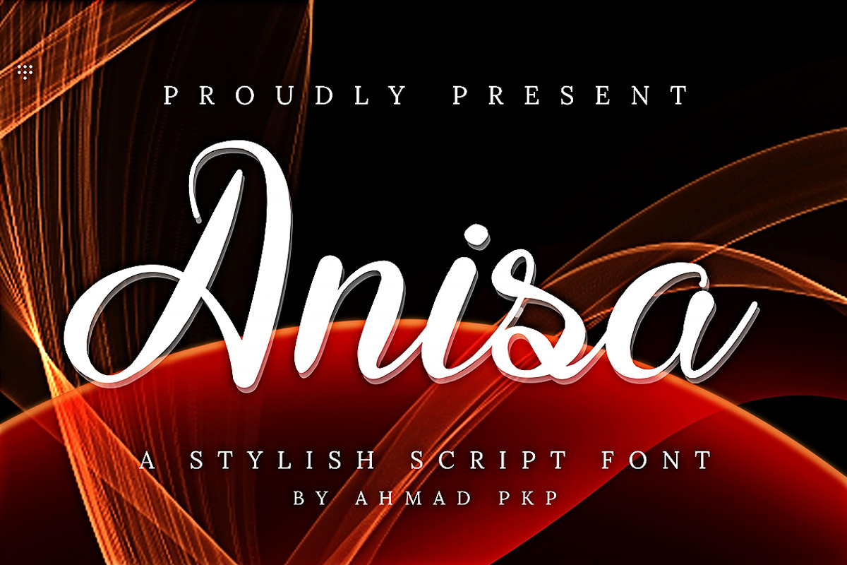Anisa Font Script, a Script Font by Ahmad Pkp Studio (Photo 1 of 9)