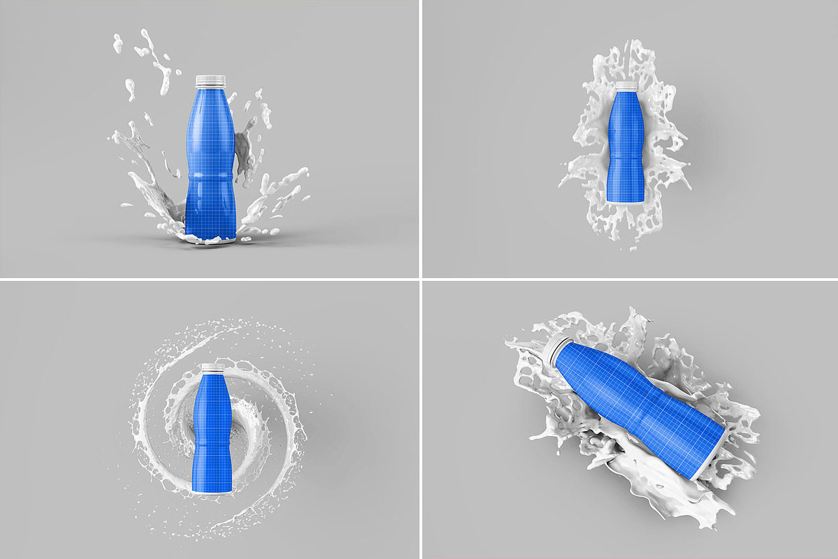 Bottle with Splash Mockup - 7 Views, a Packaging Mockup by Illusiongraphic (Photo 17 of 25)