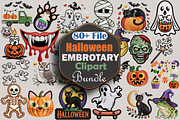 Halloween Embrotary Clipart Bundle, a Seasonal Illustration by protabsorkar11 (Thumbnail 1 of 5)
