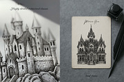 Gothic Halloween Hand Drawn Vectors, a Seasonal Illustration by Yevheniia (Thumbnail 12 of 14)