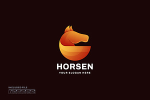 Horse Gradient Logo Vector