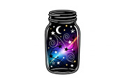 Cosmic Galaxy Jar Design Bundle, an Illustration by Creativeshirt (Thumbnail 5 of 31)