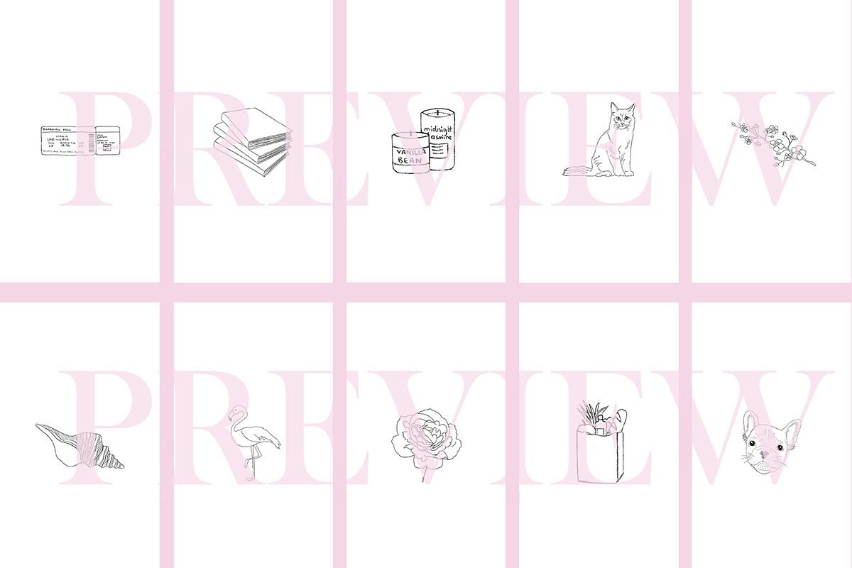 62 Instagram Story Icons Hand Drawn, a Social Media Template by Masters of Instagram (Photo 3 of 9)