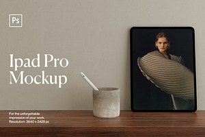 Wood Ipad Pro Mockup