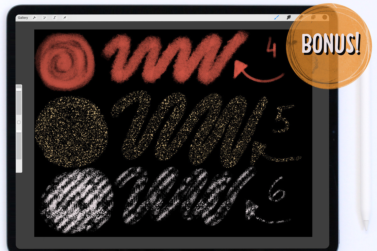 80 Splatters/Strokes for Procreate, a Brush Add-On by Li Zamperini (Photo 5 of 7)