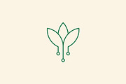 leaf green technology logo design | Creative Market