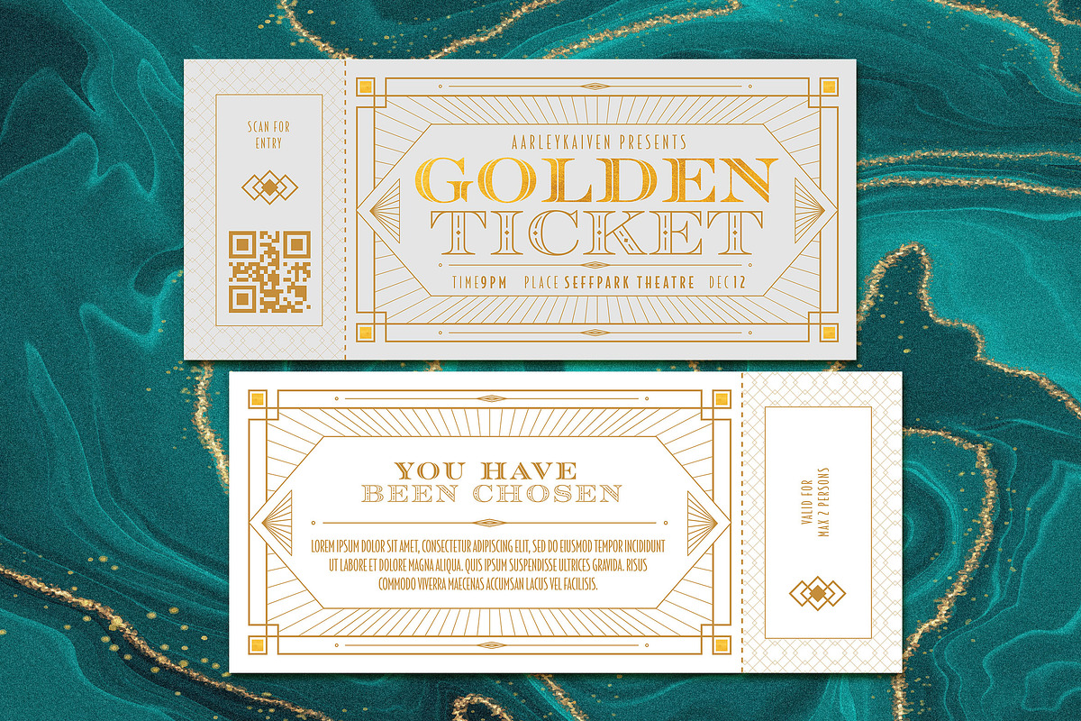 Golden Ticket, an Invitation Template by Aarley Kaiven (Photo 1 of 2)