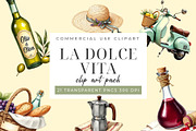 La Dolce Vita Italian Clipart PNG, an Object Graphic by Printable Pretty Studio (Thumbnail 3 of 6)