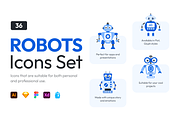 Robots Icon Set, an Emoji Icon by Brickclay (Thumbnail 1 of 6)