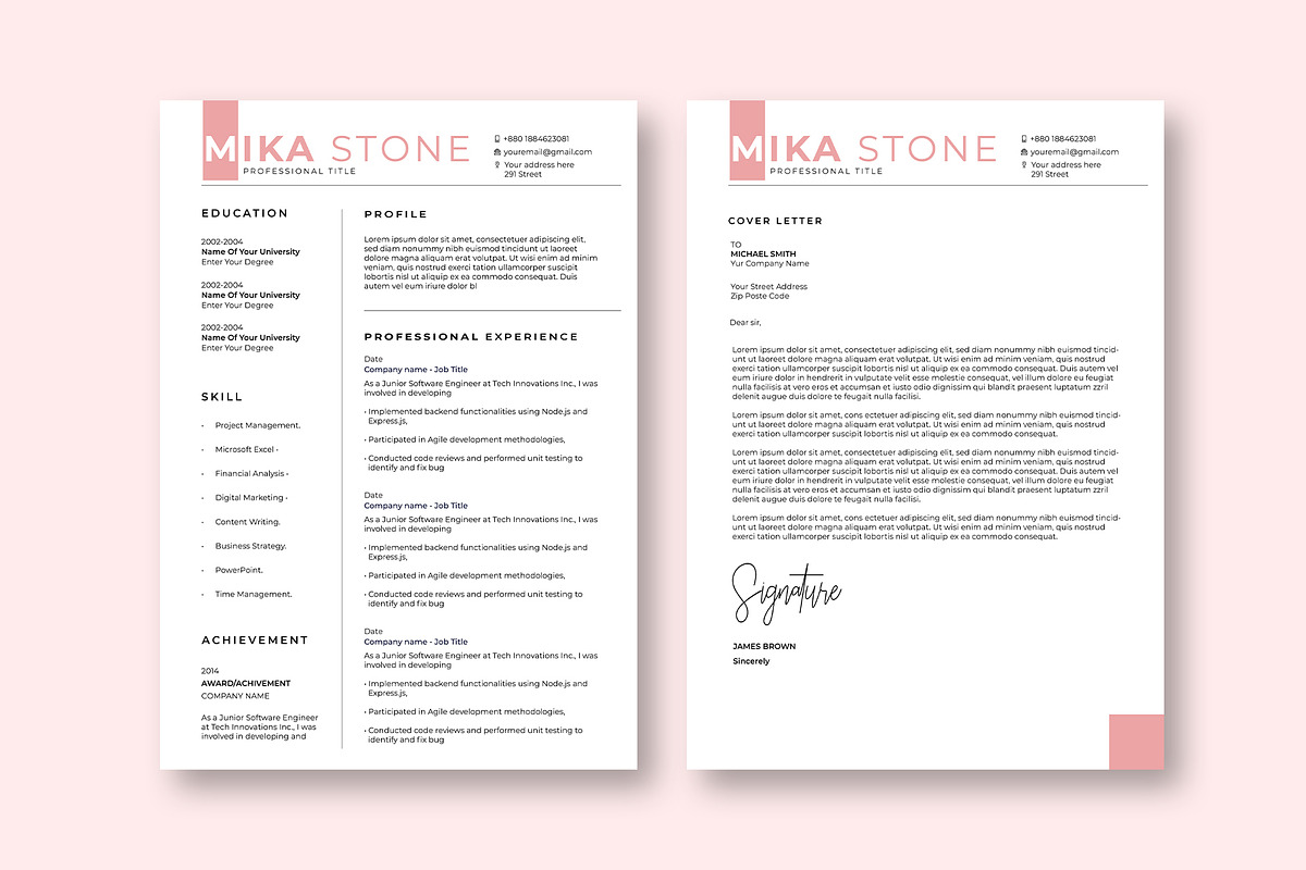 Modern Resume & Cover Letter Design, a Resume Template by Sharifull11 (Photo 2 of 4)