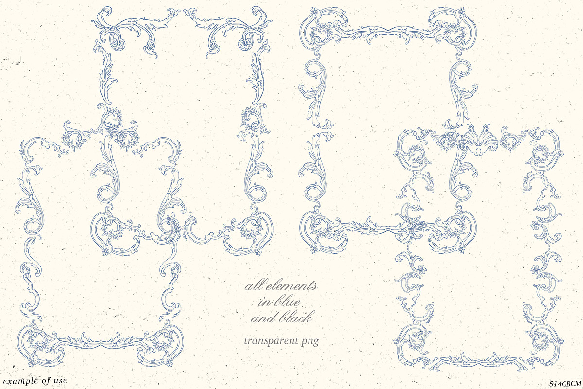 Baroque wedding invitation clip art, a Decorative Illustration by GrafikBoutique (Photo 2 of 9)