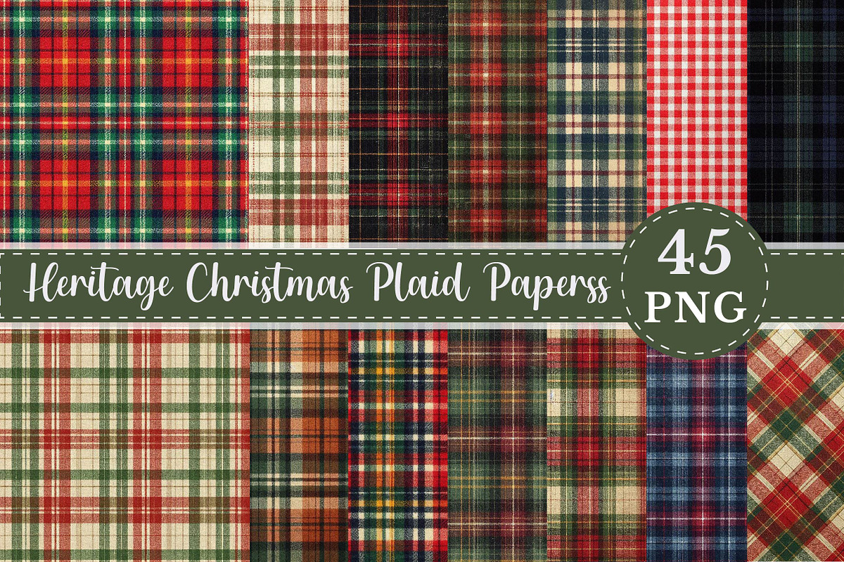 Heritage Christmas Plaid Papers, a Pattern Graphic by fashionaddict (Photo 1 of 6)