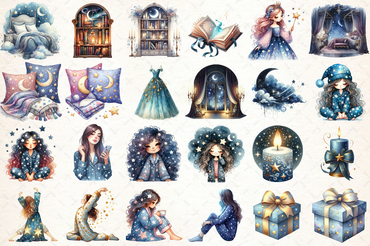 Watercolor Winter Stars Clipart, an Illustration by Libby Wishes (Photo 2 of 6)