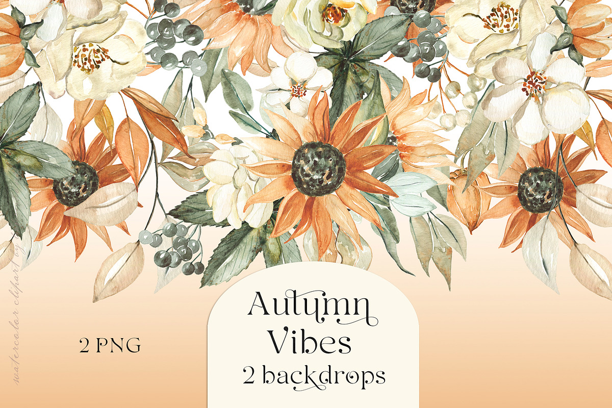 Autumn Vibes. Pumpkins Watercolor, an Illustration by LABFcreations (Photo 10 of 21)