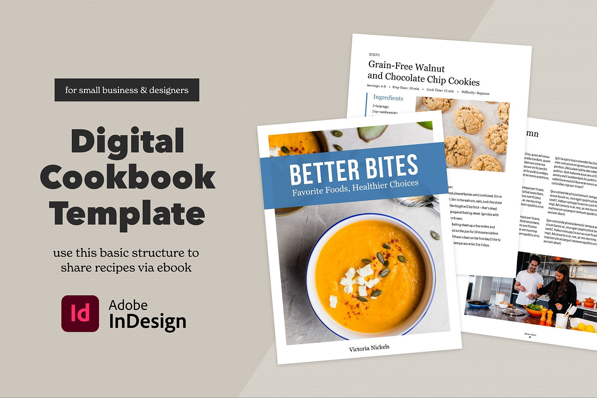 InDesign Digital Cookbook Template, a Brochure Template by Dandymark (Photo 1 of 12)