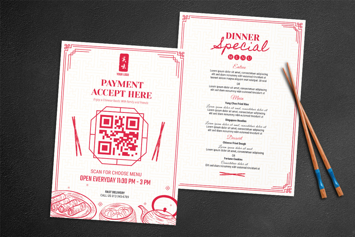Chinese Asian Menu Template, a Flyer Template by BrandPacks (Photo 3 of 5)