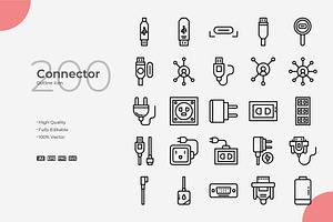Connector Outline Icons, an Outline Icon by Bloodline