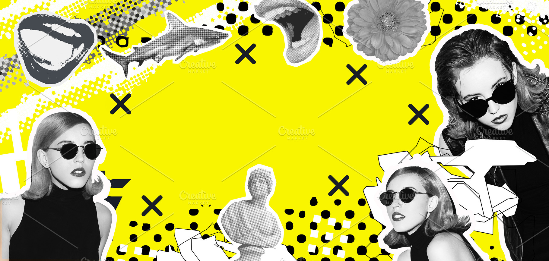 Contemporary digital collage banner art.  Fashion creative frame, a Beauty & Fashion Photo by Jenya Porechenskaya