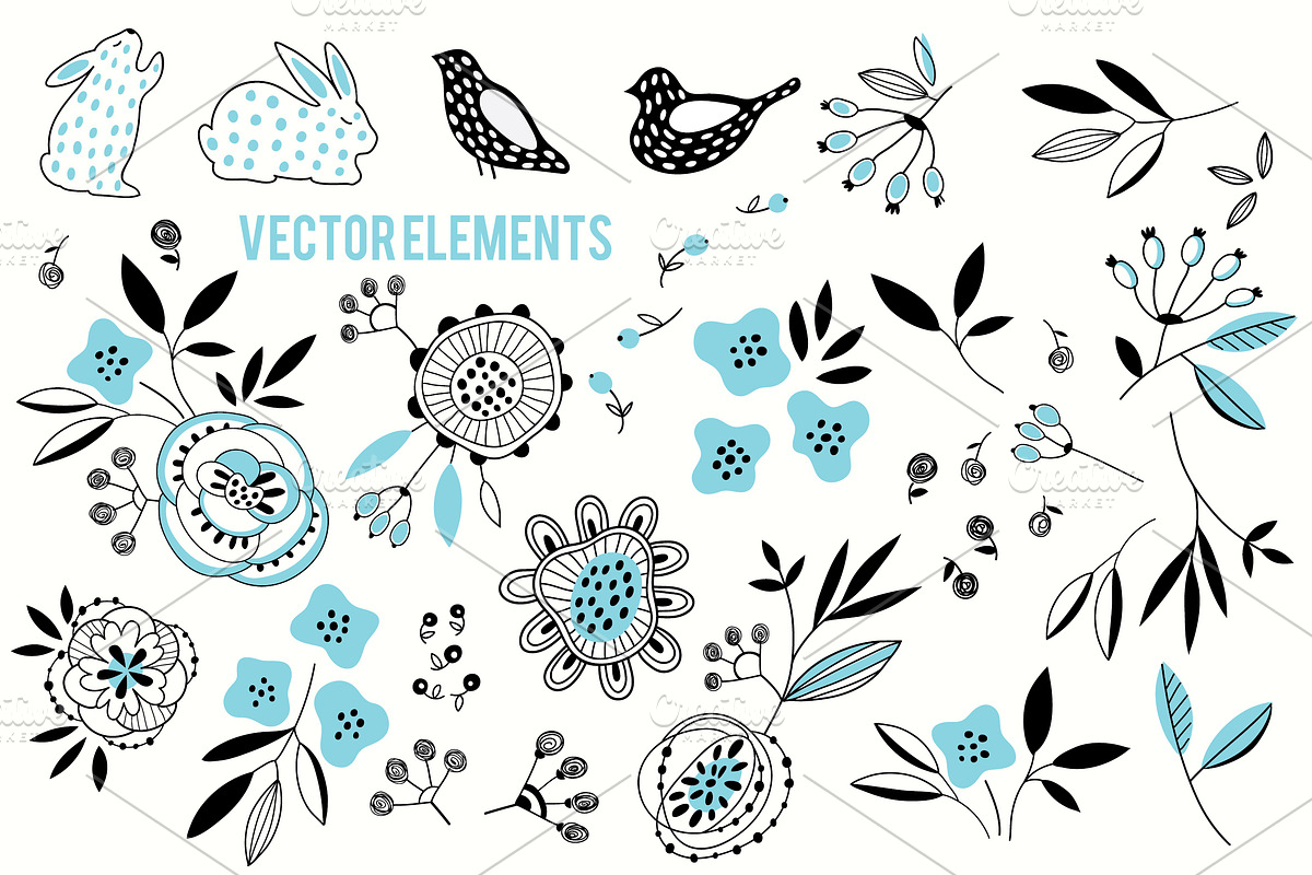 Cute vector set, a Background Graphic by Purple Platypus (Photo 2 of 9)