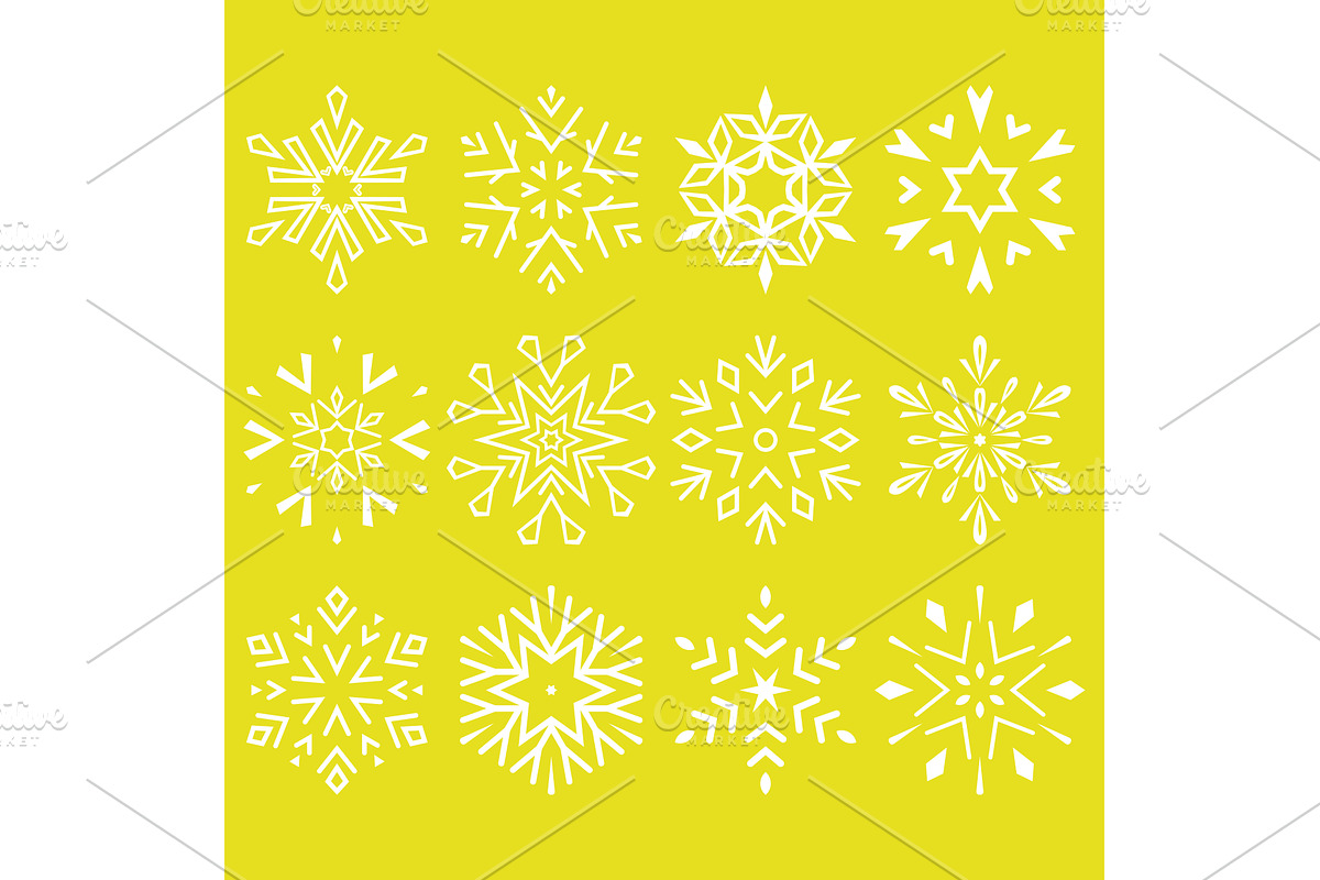 Snowflakes icon collection. Graphic, an Object Illustration by RODINA (Photo 1 of 3)