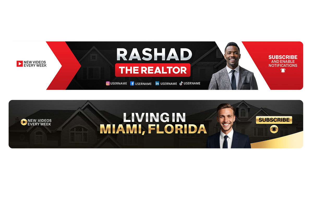 Realtor YouTube banner Bundle pack, a Social Media Template by Vaughn Studios (Photo 2 of 7)