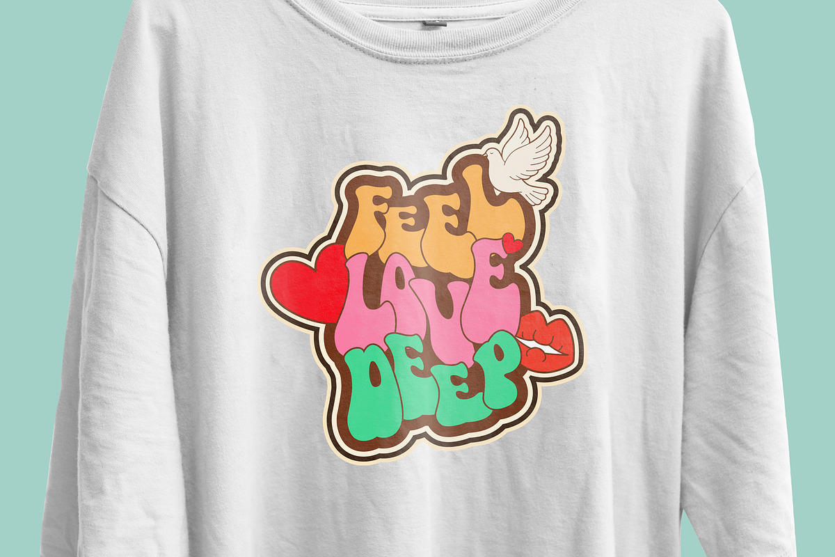 Feel Love Deep Retro T-Shirt Design, an Object Illustration by Ahluva Studio (Photo 5 of 6)