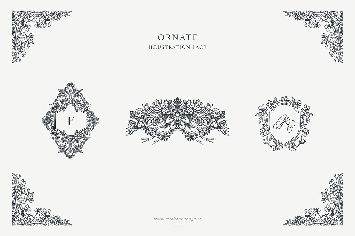 Ornate Designs: Illustration Pack, an Illustration by Sarah Ann Design (Photo 1 of 7)
