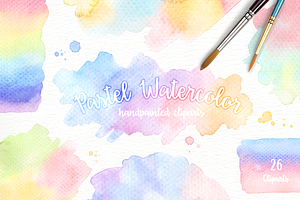 Pastel Watercolor Splashes Clipart